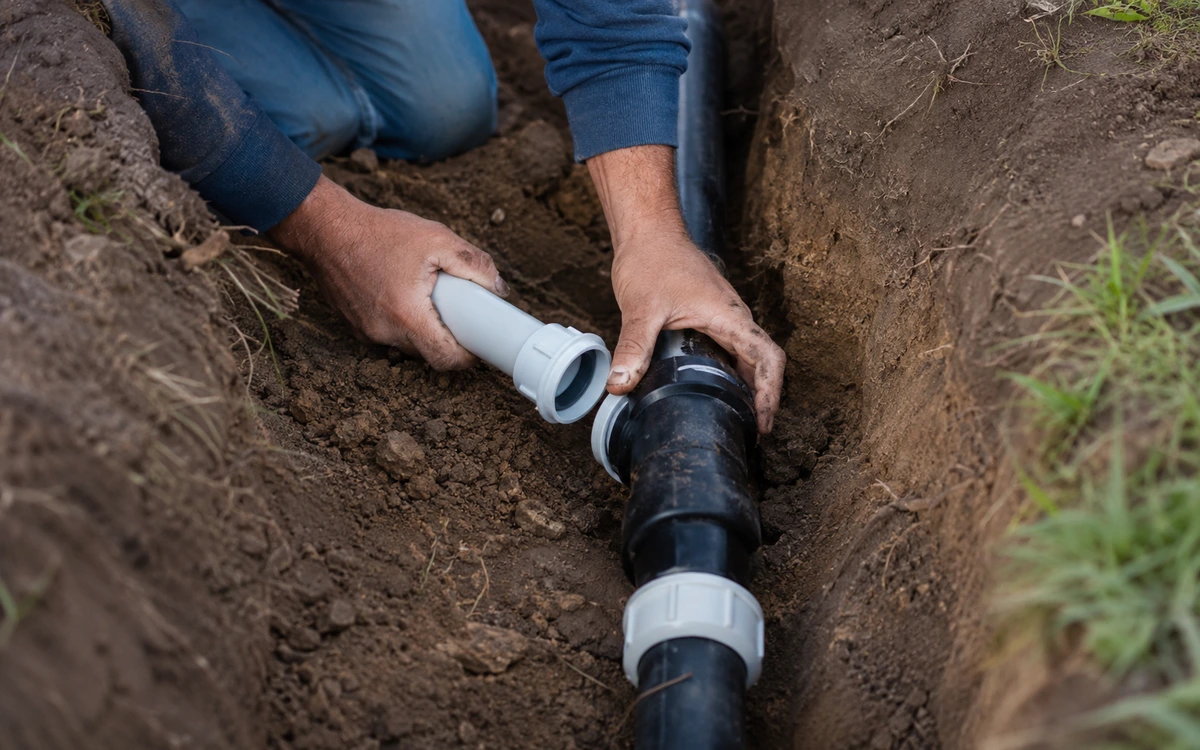 Underground water line installation contractor